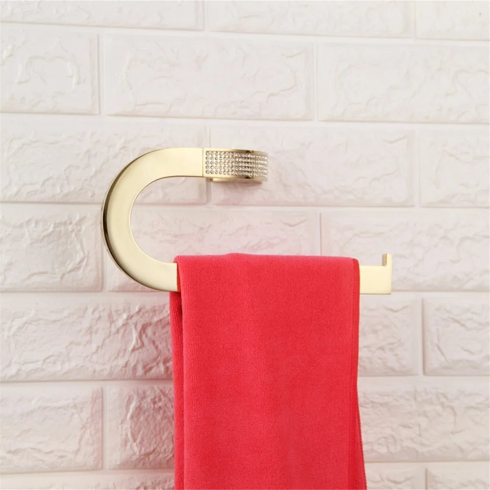 Czech Crystal Bathroom Hardware Robe Hook Towel Rail