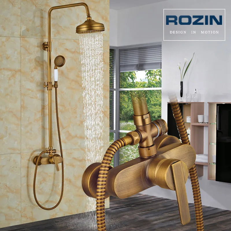 Rainfall Bathroom Shower Brass Antique Shower Mixers Handshower