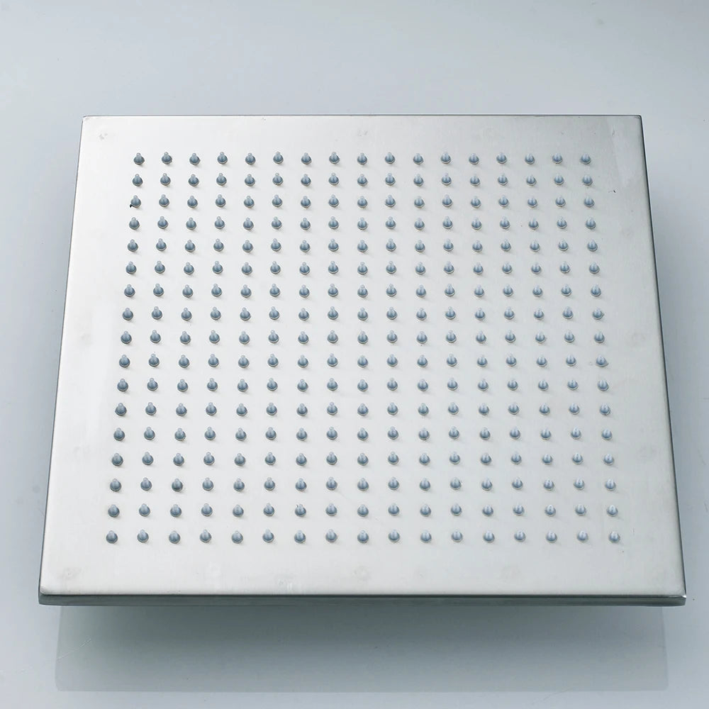 Matte Black 16 Inch Rainfall Shower Head Brass