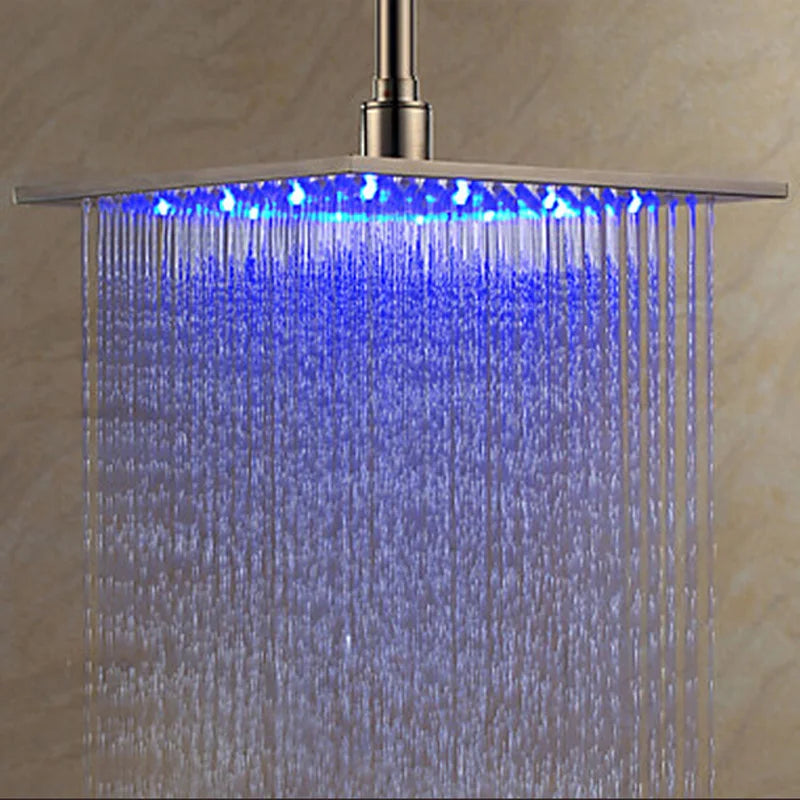 Matte Black 16 Inch Rainfall Shower Head Brass
