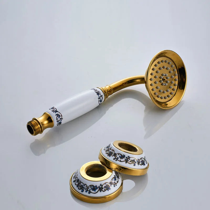 Rozin Retro Style Brass Bathtub Shower Faucet Dual