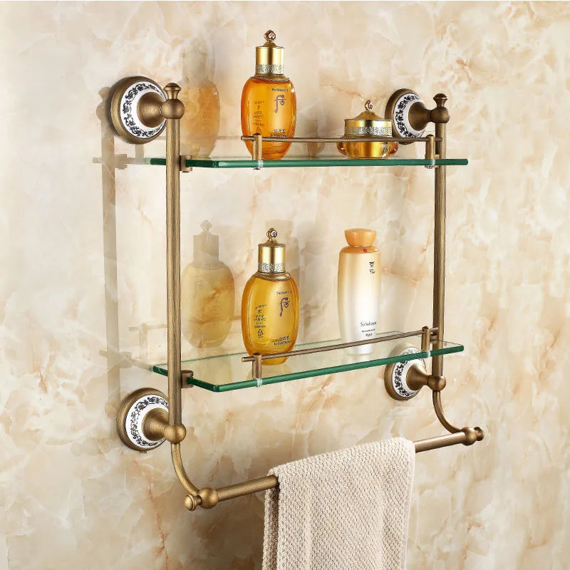 20-Piece Antique Brass Wall Mounted Bathroom Hardware Toilet