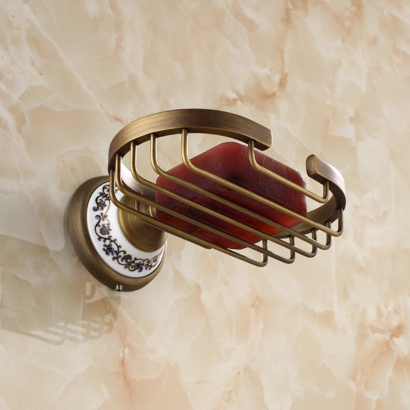 20-Piece Antique Brass Wall Mounted Bathroom Hardware Toilet