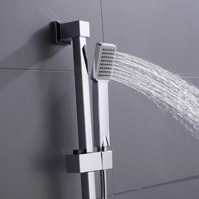 Square Adjustable Lifting Shower Slide Bar Shower Holder