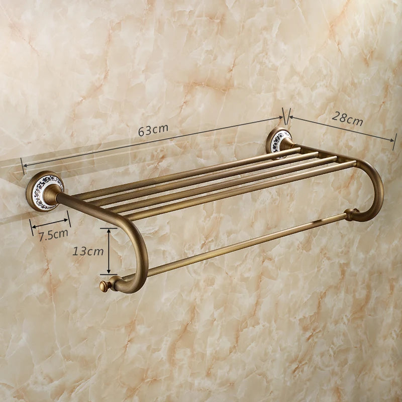 20-Piece Antique Brass Wall Mounted Bathroom Hardware Toilet