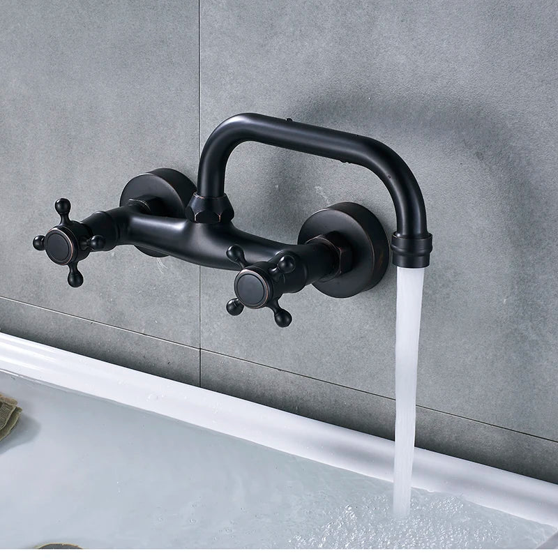 Bathroom Basin Faucet Wall Mounted 360 Degree Rotate