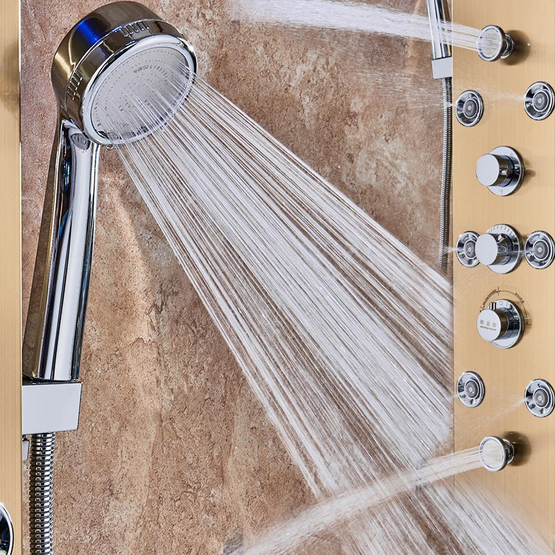 Led Light Shower Faucet Bathroom Waterfall Rain Black