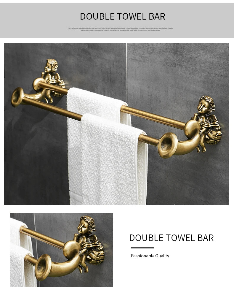 Antique Bronze Bathroom Hardware Towel Ring Robe Hook