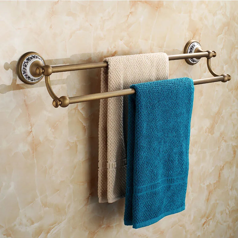 20-Piece Antique Brass Wall Mounted Bathroom Hardware Toilet