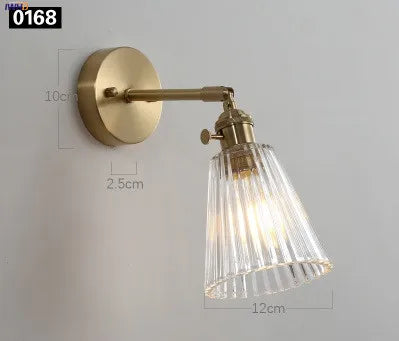 Iwhd Janpan Copper Glass Led Wall Light Fixtures