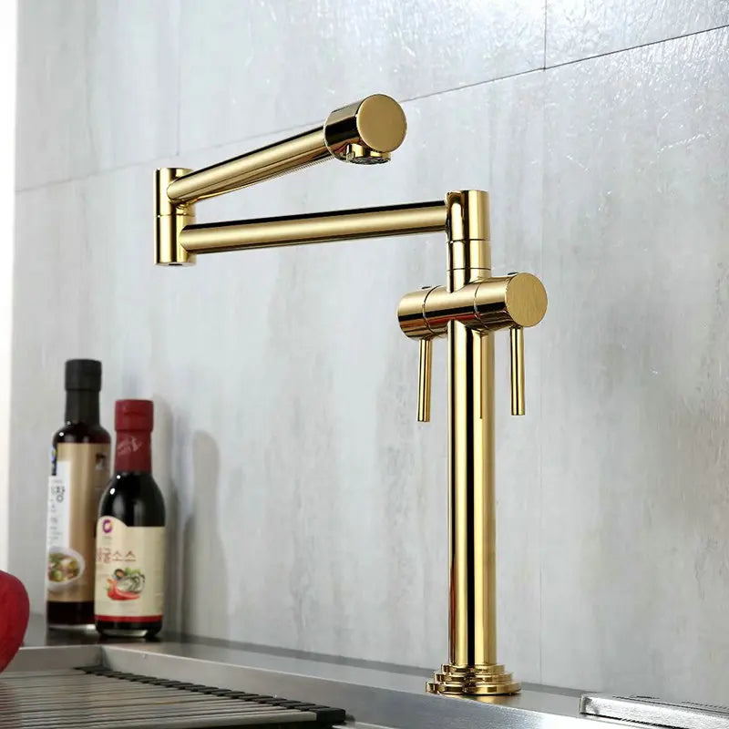 Faucet Solid Brass Crane Deck Mounted Sink Mixer