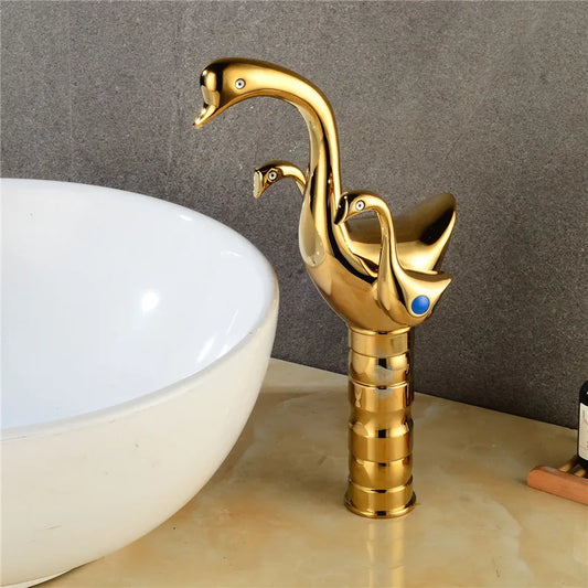 Basin Faucet Gold/Rose Gold Bathroom Sink Faucet Double