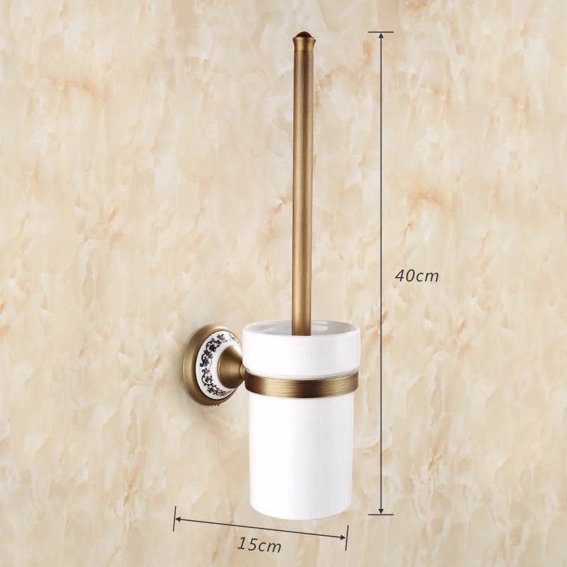 20-Piece Antique Brass Wall Mounted Bathroom Hardware Toilet