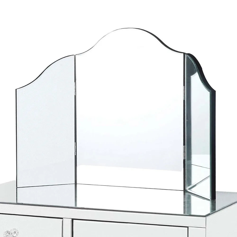 Modern Bevelled Edge Glass Makeup Mirror Fashion Tabletop
