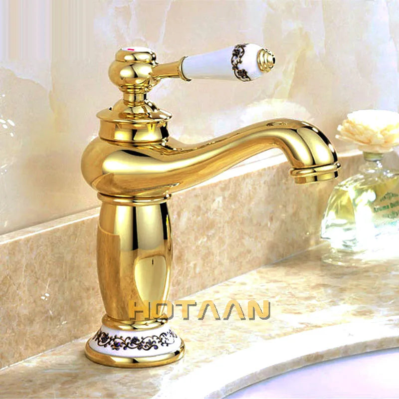 Luxury Basin Faucet Modern Faucet Bathroom Faucet Gold