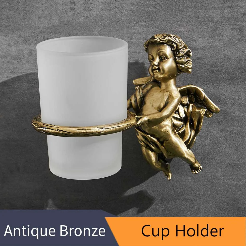 Antique Bronze Bathroom Hardware Towel Ring Robe Hook