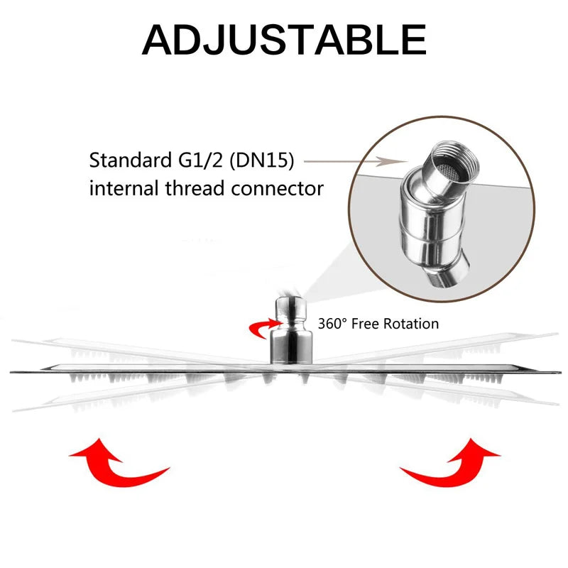 Stainless Steel Ultrathin Shower Head 16 Rainfall Shower