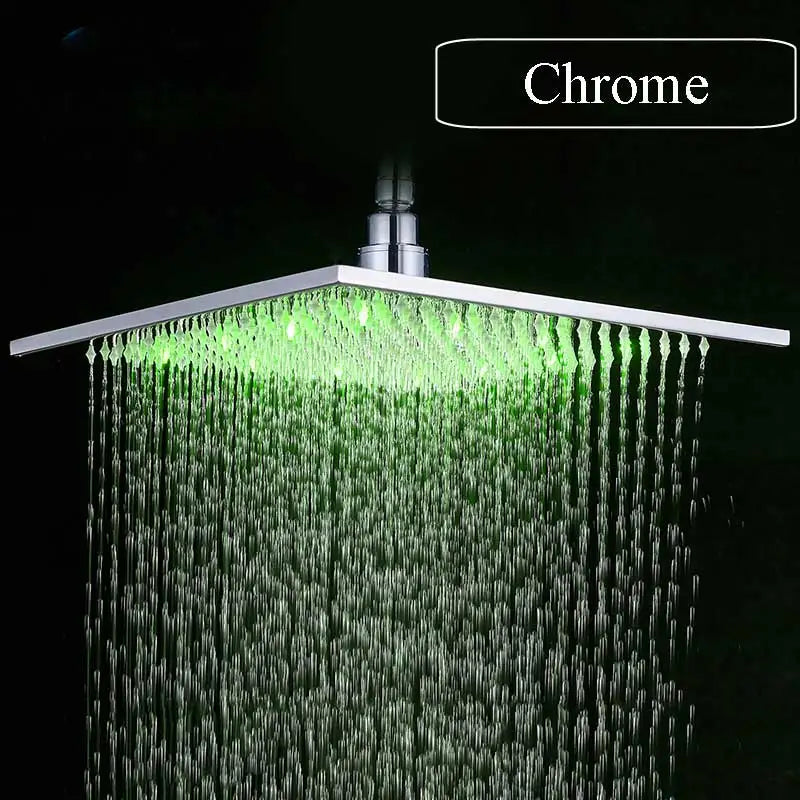 Matte Black 16 Inch Rainfall Shower Head Brass