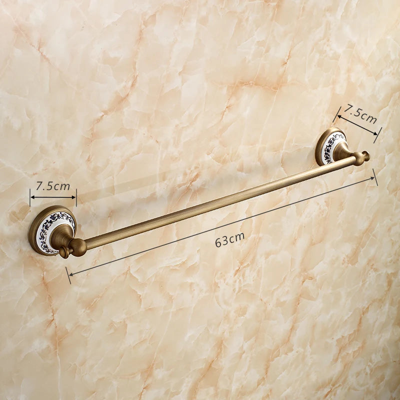 20-Piece Antique Brass Wall Mounted Bathroom Hardware Toilet