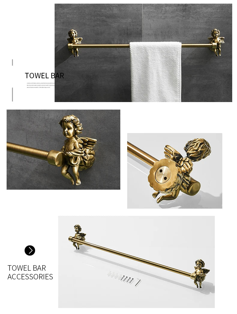 Antique Bronze Bathroom Hardware Towel Ring Robe Hook