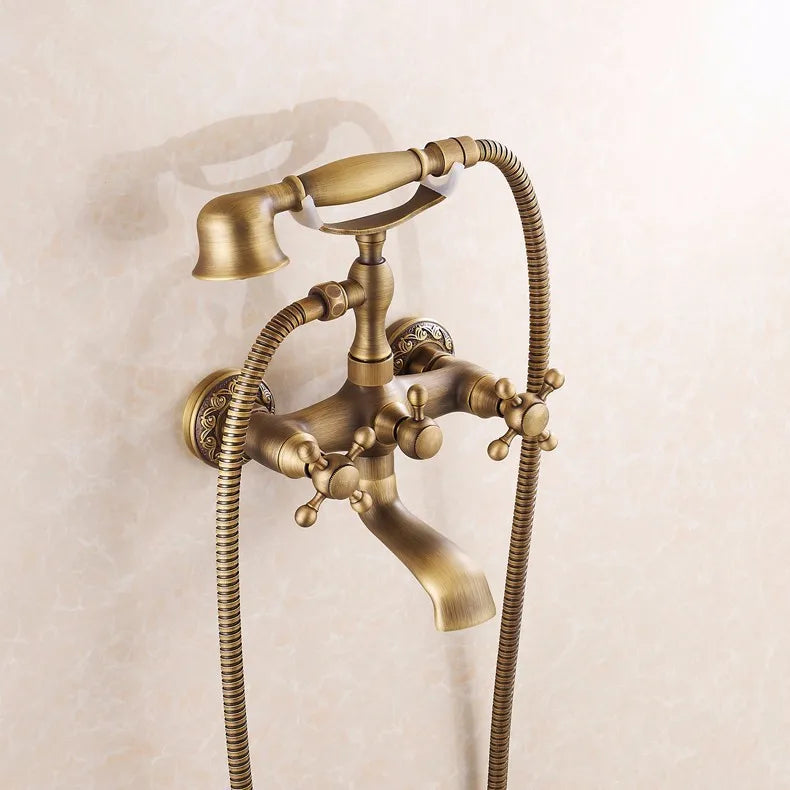 Bathtub Faucets Wall Mounted Antique Brass Brushed Bathtub