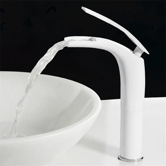 Bathroom Basin Faucet White Black Solid Brass Specail