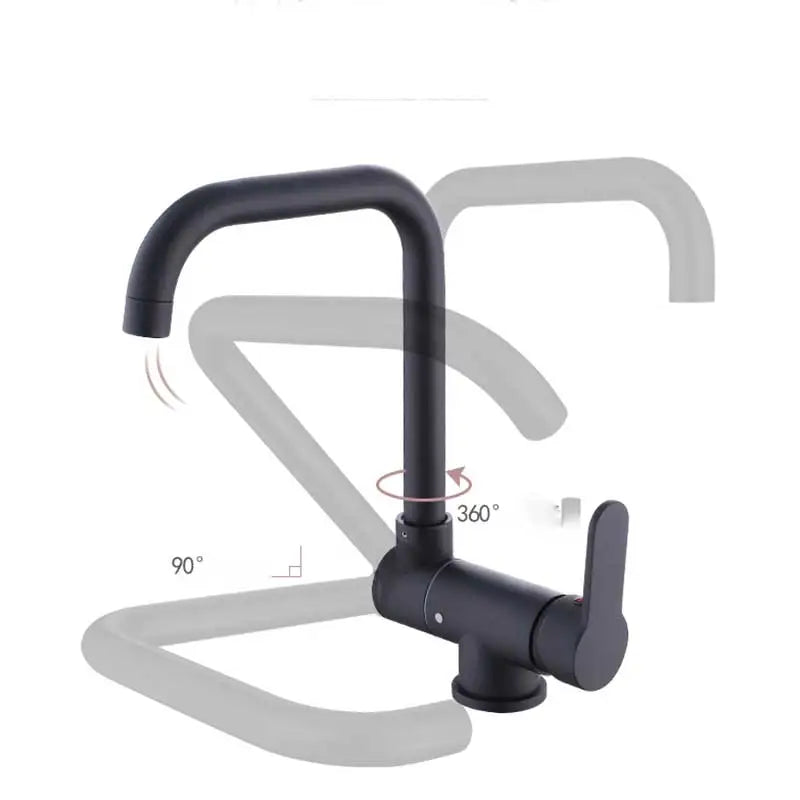 Brushed Gold Sink Faucet 360 Rotation Folding Faucet