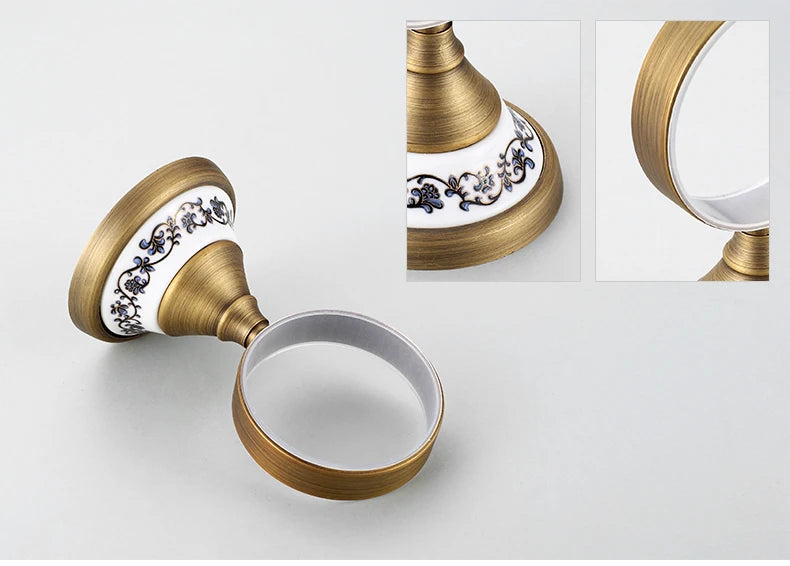 20-Piece Antique Brass Wall Mounted Bathroom Hardware Toilet