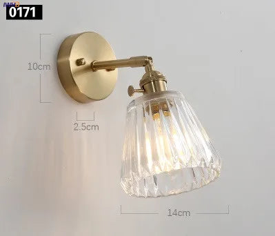 Iwhd Janpan Copper Glass Led Wall Light Fixtures