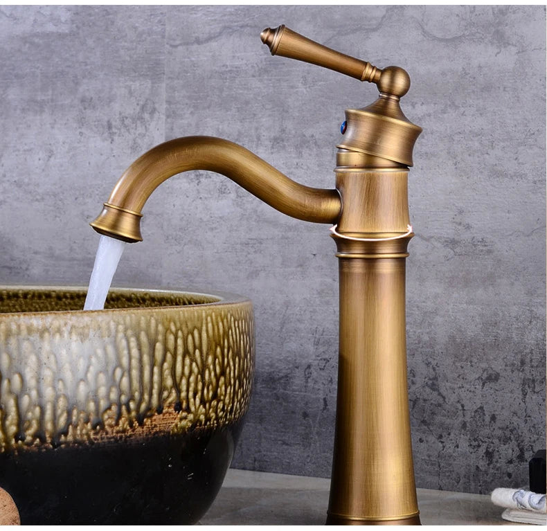 Zgrk Basin Faucets Antique Brass Sink Faucet Handle