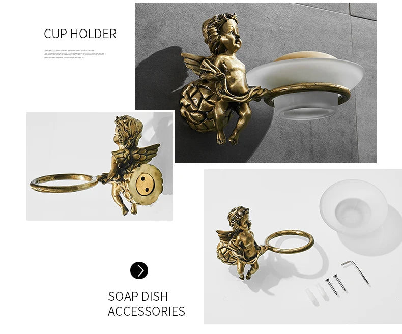 Antique Bronze Bathroom Hardware Towel Ring Robe Hook