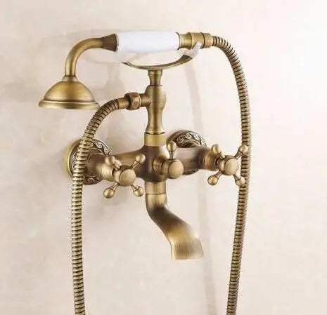 Bathtub Faucets Wall Mounted Antique Brass Brushed Bathtub