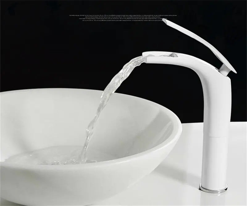 Bathroom Basin Faucet White Black Solid Brass Specail