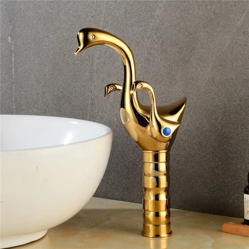 Basin Faucet Gold/Rose Gold Bathroom Sink Faucet Double