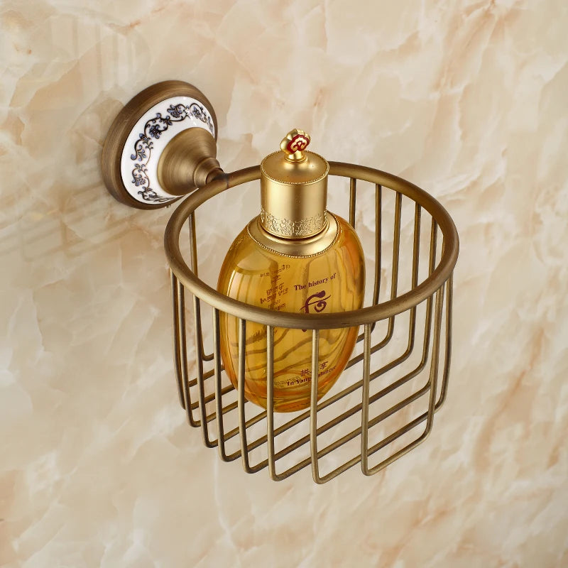 20-Piece Antique Brass Wall Mounted Bathroom Hardware Toilet