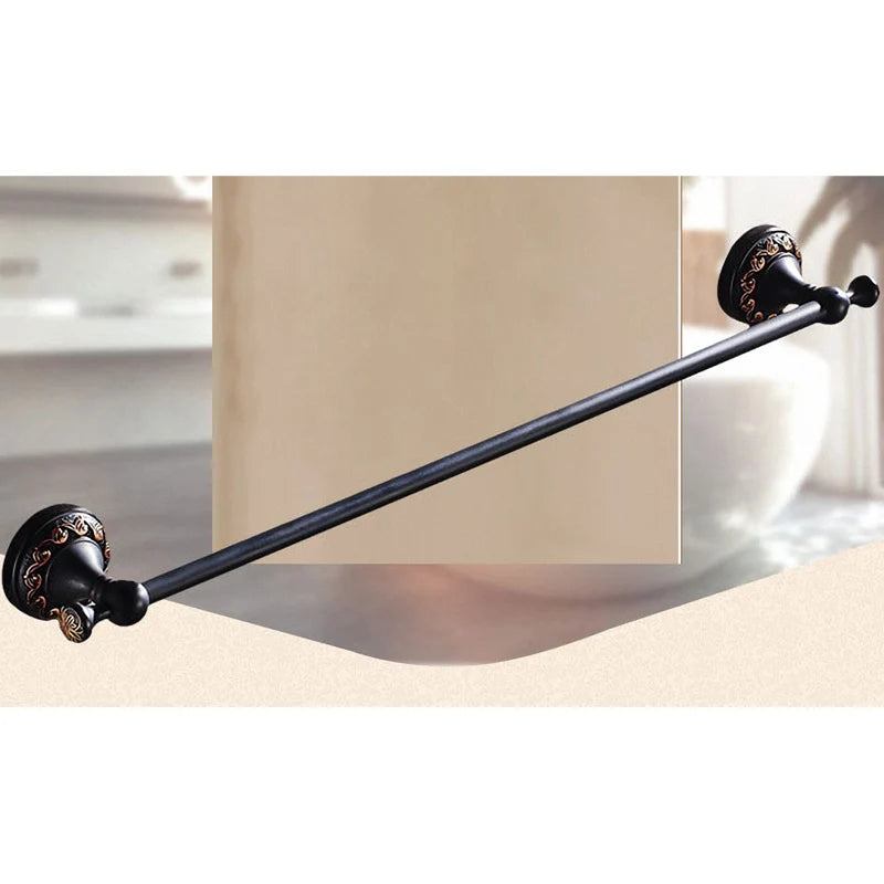 Modern Black Wall Mounted Bath Hardware Luxury Brass