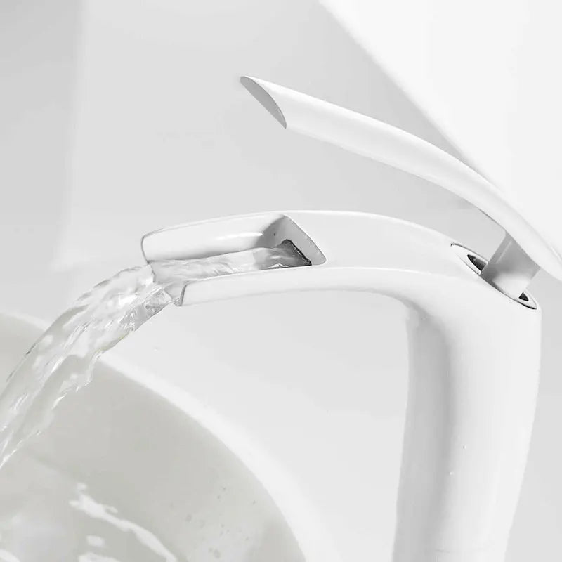 Bathroom Basin Faucet White Black Solid Brass Specail