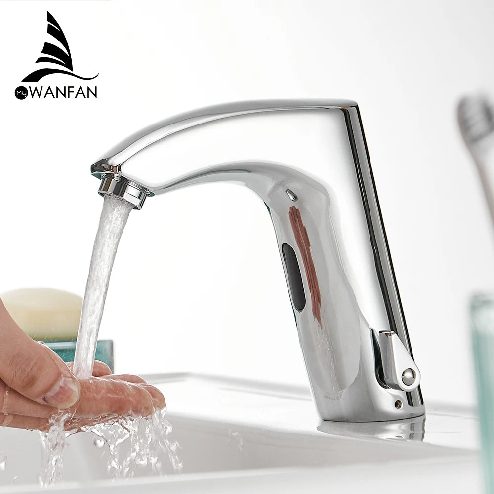Black Bathroom Faucet Electric Automatic Sensor Mixer Touchless
