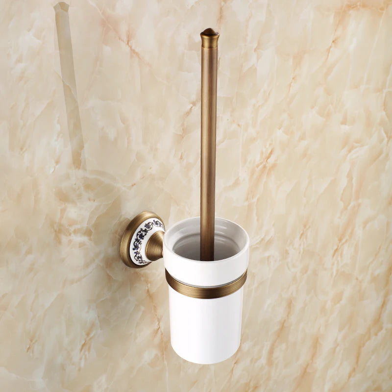 20-Piece Antique Brass Wall Mounted Bathroom Hardware Toilet