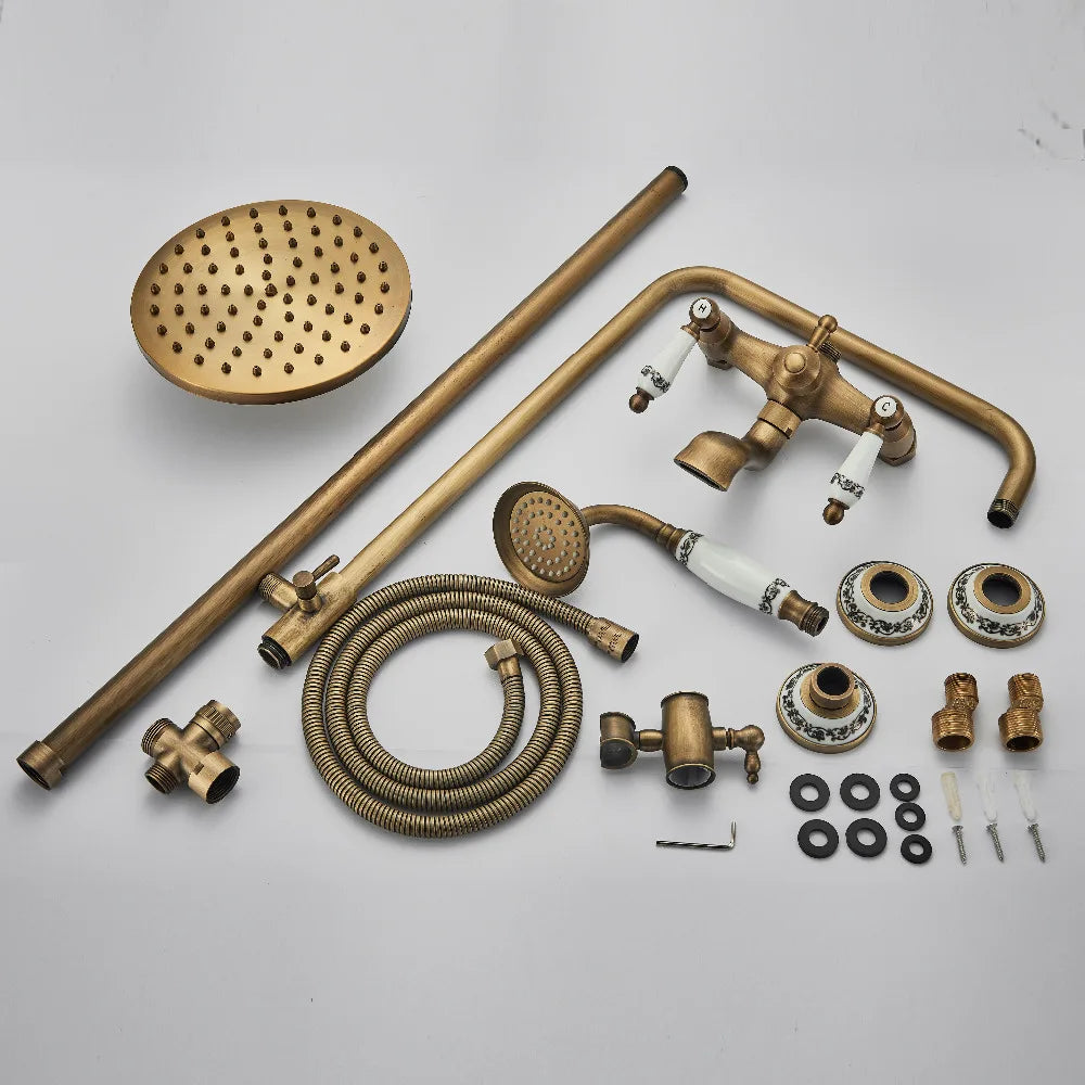 Luxury Shower Faucet Dual Handle Rainfall Bathroom Shower