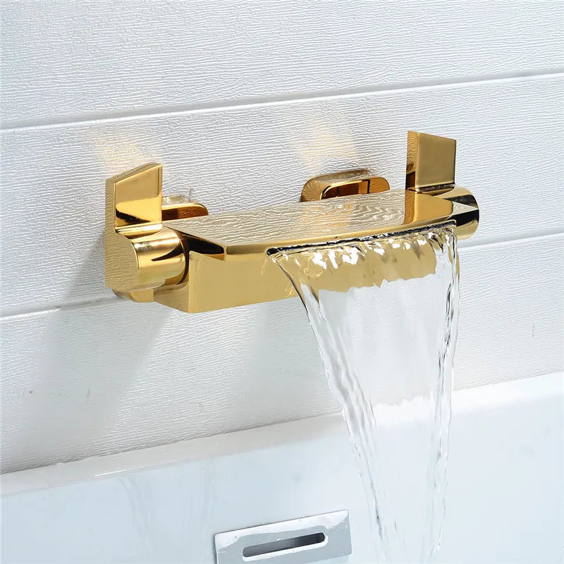 Tuqiu Rose Gold Bathtub Shower Faucet Brass Bathtub