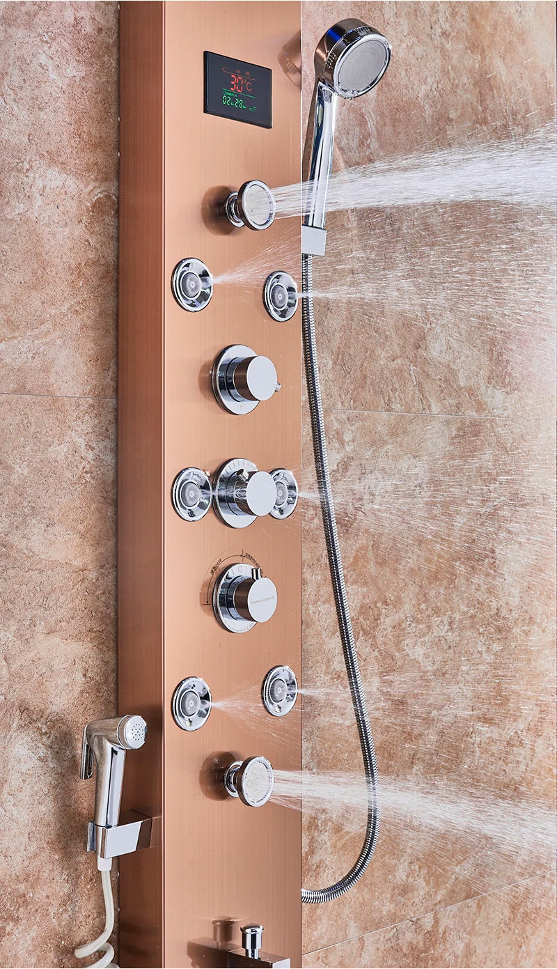 Led Bathroom Shower Panel Modes Intelligent Lcd Shower