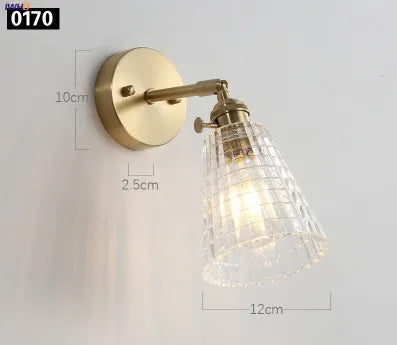 Iwhd Janpan Copper Glass Led Wall Light Fixtures