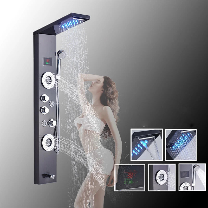 Led Light Bathroom Shower Faucet Led Rainfall Shower