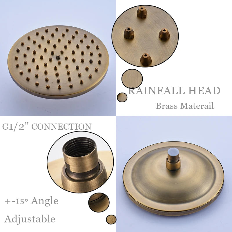 Rainfall Bathroom Shower Brass Antique Shower Mixers Handshower
