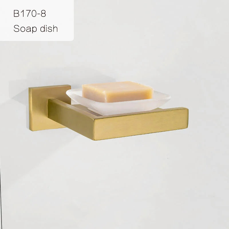 Gold Brushed Bathroom Hardware Towel Bar Rail Toilet