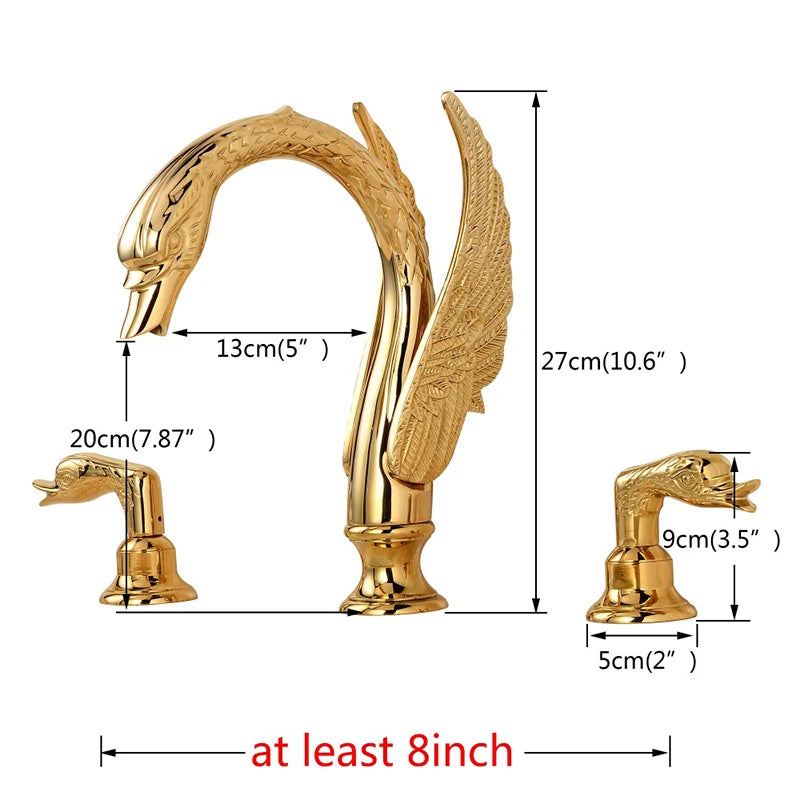 Bathroom Basin Faucet Deck Mounted Dual Handle Cold