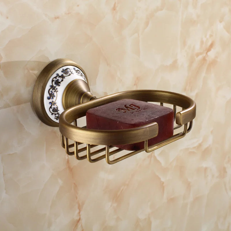 20-Piece Antique Brass Wall Mounted Bathroom Hardware Toilet