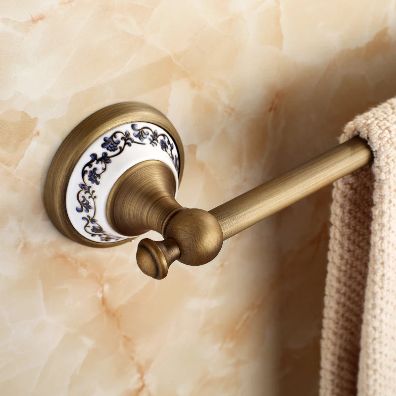 20-Piece Antique Brass Wall Mounted Bathroom Hardware Toilet