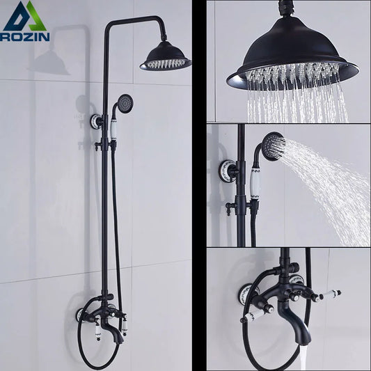 Luxury Shower Faucet Dual Handle Rainfall Bathroom Shower